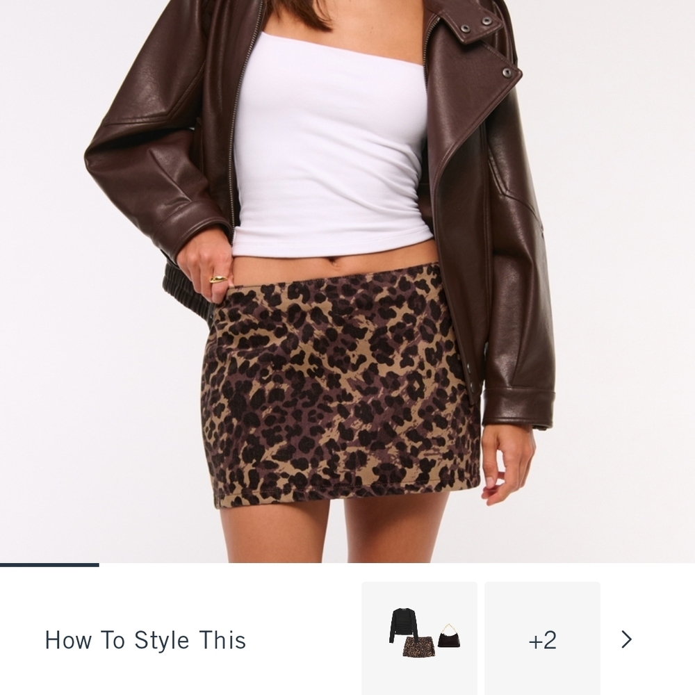 Abercrombie & Fitch Brown Leopard Mini Skirt